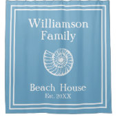 カスタムビーチハウスシェル シャワーカーテン (正面)