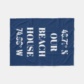 カスタムビーチハウス座標 フリースブランケット (正面(横))