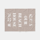 カスタムビーチハウス座標 フリースブランケット (正面(横))