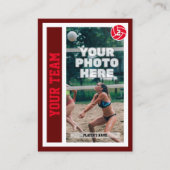 カスタムビーチバレーボール取引カード（ダークレッド） コーリングカード (正面)