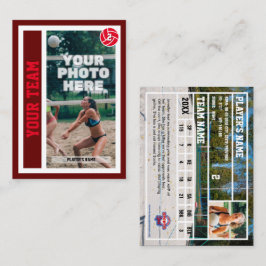 カスタムビーチバレーボール取引カード（ダークレッド） コーリングカード