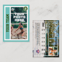 カスタムビーチバレーボール取引カード(ライトティール（緑がかった色）) コーリングカード