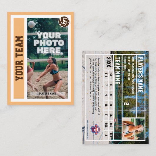カスタムビーチバレーボール取引カード（砂） コーリングカード (正面/裏面)