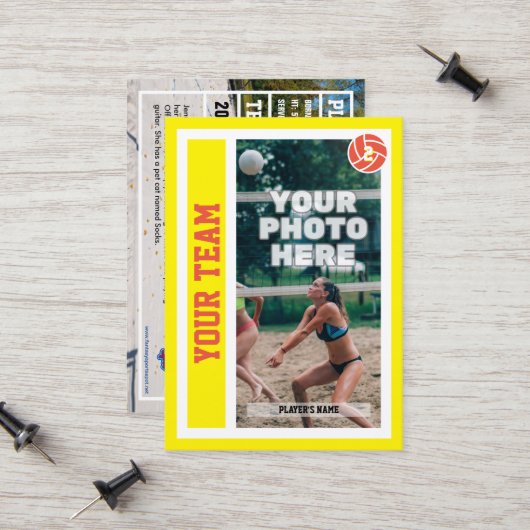 カスタムビーチバレーボール取引カード(黄色) コーリングカード (正面/裏面インサイチュ)