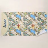 カスタムビーチフリップフロップ ビーチタオル (正面)