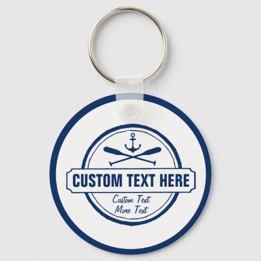 カスタムビーチレイクハウス&ボート航海のいかり キーホルダー (裏面)