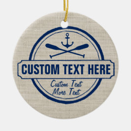 カスタムビーチレイクハウス&ボート航海のいかり セラミックオーナメント