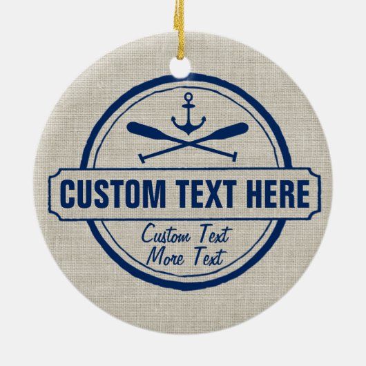 カスタムビーチレイクハウス&ボート航海のいかり セラミックオーナメント (裏面)
