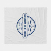 カスタムビーチレイクハウス&ボート航海のいかり フリースブランケット (正面(横))