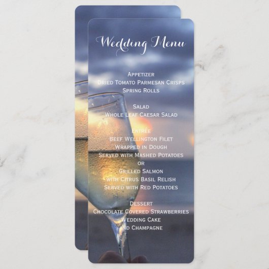 [カスタムビーチ結婚式]メニューの[夕日] メニュー (正面/裏面)