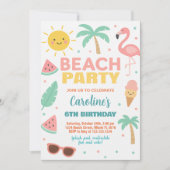 カスタムビーチ誕生日招待状とパーティー 招待状 (正面)