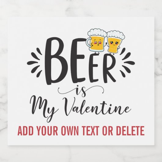 カスタムビールは私のバレンタインデーおもしろいン反バレンタイン ビールラベル (シングルラベル)