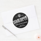 カスタムビールボトルラベル – 単語の色を変更 ラウンドシール (封筒)