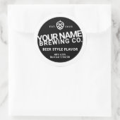 カスタムビールボトルラベル – 単語の色を変更 ラウンドシール (バッグ)