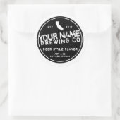 カスタムビールボトルラベル – 独自の単語を追加する ラウンドシール (バッグ)