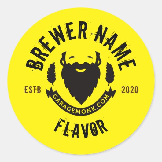 カスタムビールラベルシール ラウンドシール (正面)