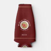 カスタムビールロゴ(名前とイニシャル) ボトルクーラー (正面)