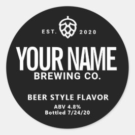 カスタムビール缶詰ラベル – 単語の色を変更する ラウンドシール