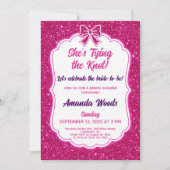 カスタムピエレガントンクグリッターデザインブライダルシャワー 招待状 (正面)