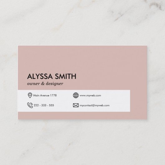 カスタムピエレガントンクシンプルミニマルモダンク 名刺 (裏面)