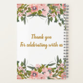 カスタムピエレガントンクフローラ緑結婚式の引き出物 ノートブック (裏面)