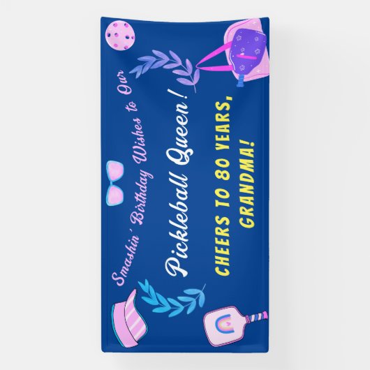 カスタムピクレボールクイーン誕生日バナー 横断幕 (縦)