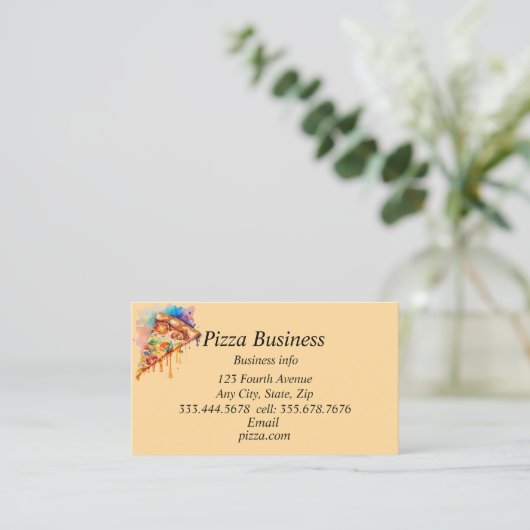 カスタムピザの会社名 名刺 (スタンド正面)