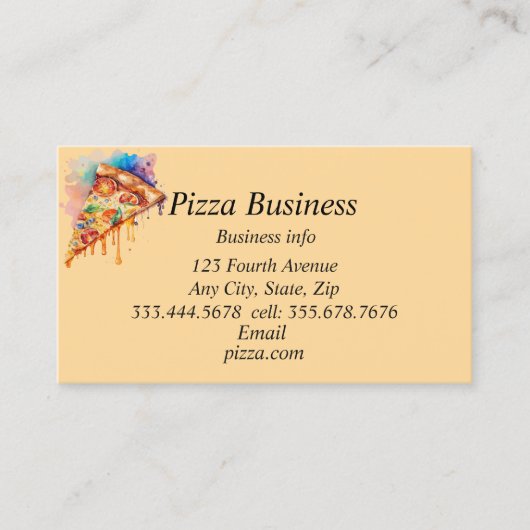 カスタムピザの会社名 名刺 (正面)