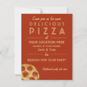 カスタムピザパーティの招待状 招待状 (裏面)