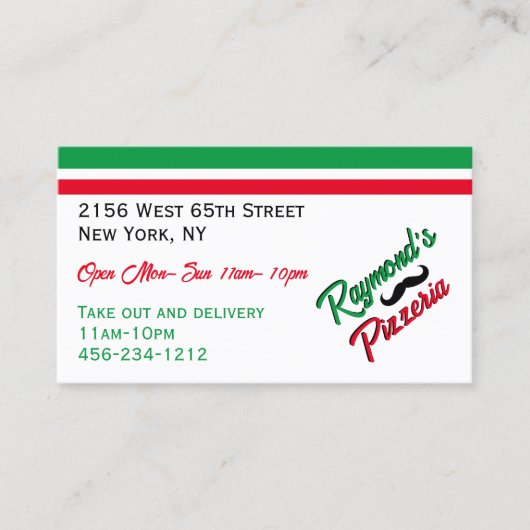 カスタムピッツェリア 名刺 (正面)