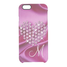 カスタムピンクきらめくダイヤモンドハートパターン