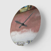 カスタムピンクと白 ラウンド壁時計 (傾斜)