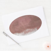 カスタムピンクと白 楕円形シール (封筒)