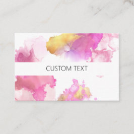 カスタムピンクと金ゴールド水彩  名刺