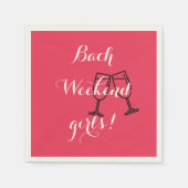 カスタムピンクのバチェロレッテパーティー用ナプキン スタンダードカクテルナプキン (正面)