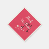 カスタムピンクのバチェロレッテパーティー用ナプキン スタンダードカクテルナプキン (角)