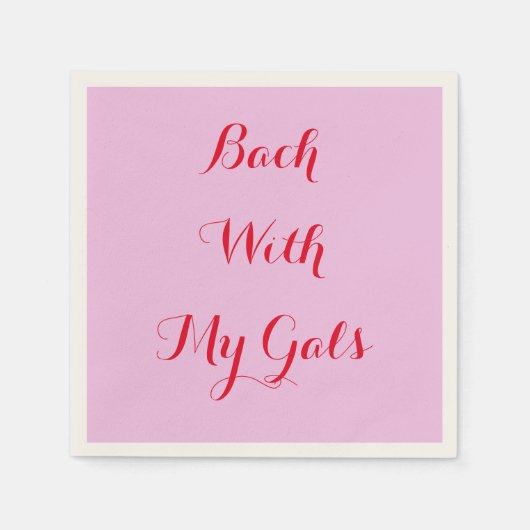 カスタムピンクのバチェロレッテパーティー用ナプキン スタンダードカクテルナプキン (正面)