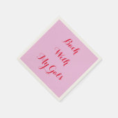 カスタムピンクのバチェロレッテパーティー用ナプキン スタンダードカクテルナプキン (角)