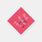 カスタムピンクのバチェロレッテパーティー用ナプキン スタンダードカクテルナプキン (角)