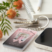 カスタムピンクのメモリアルエンジェルウィングスの写真を追加 キーホルダー (正面右)