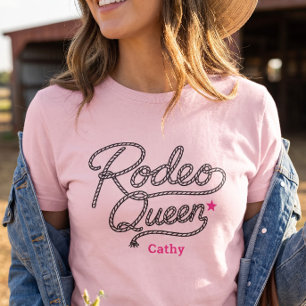 カスタムピンクのロデオクイーンバチェロレッテパーティー Tシャツ