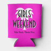 カスタムピンクの女の子の週末旅行の飲み物ホルダー 缶クーラー (正面)