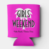 カスタムピンクの女の子の週末旅行の飲み物ホルダー 缶クーラー (裏面)