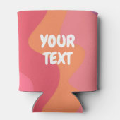 カスタムピンクの波が可愛いカラフルストライプの 缶クーラー (裏面)