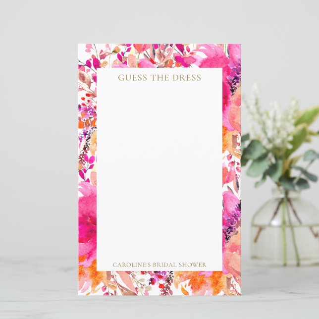 カスタムピンクの花ドレスゲームを推測ブライダル (スタンド正面)