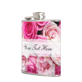 カスタムピンクアンドホワイトローズスキットル フラスク (左)