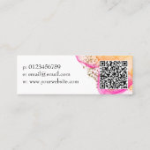 カスタムピンクインシンプルクモダンQRコード スキニー名刺 (裏面)