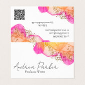 カスタムピンクインシンプルクモダンQRコード 名刺 (外部フラット)