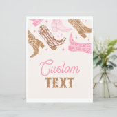 カスタムピンクウェスタンパーティー標識 (スタンド正面)