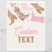 カスタムピンクウェスタンパーティー標識 (正面)